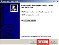 Completing the CNU Privacy Guard Setup Wizard